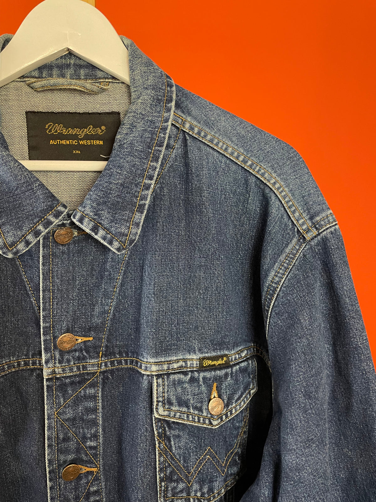 Ανδρικό Τζιν Τζάκετ WRANGLER σε Σκούρο σε Κλασικό Denim (Άνετο XL/2XL)
