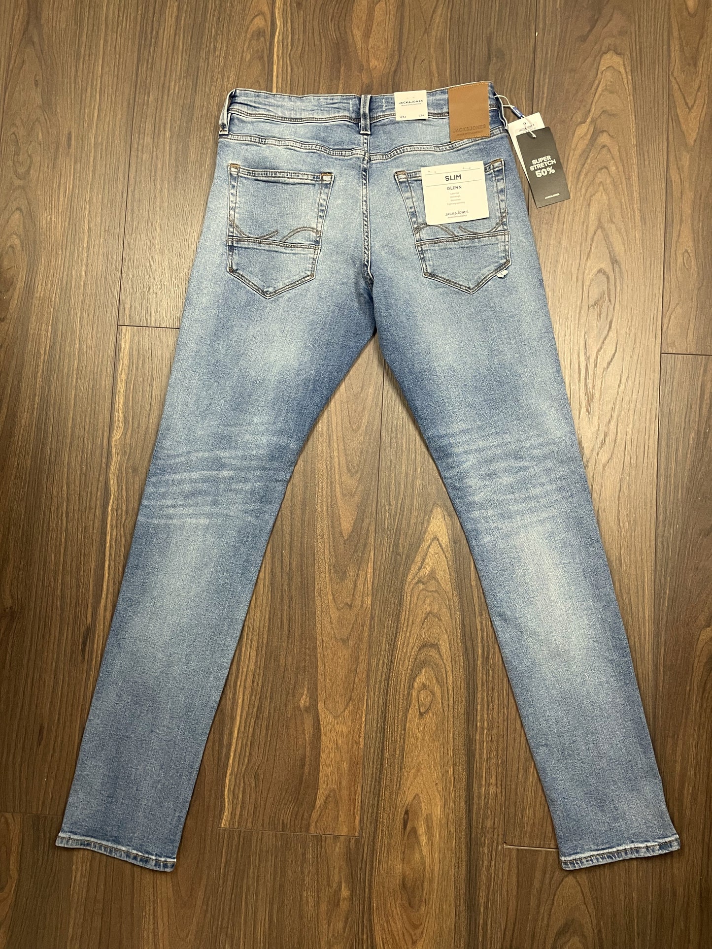 Stock, Aνδρικό Τζιν Παντελόνι JACK & JONES Slim Fit σε Ξεθωριασμένο χρώμα (No 32)