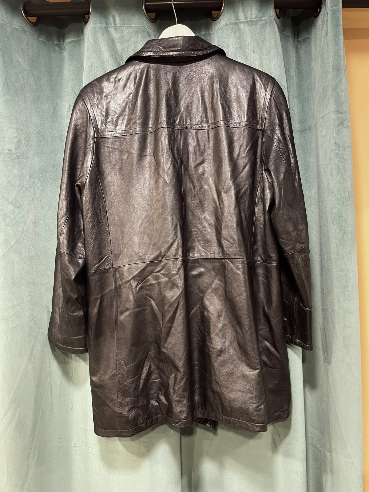 Vintage Δερμάτινο Παλτό PER ME - Linea Italiana σε Μαύρο χρώμα (Άνετο Medium / L)