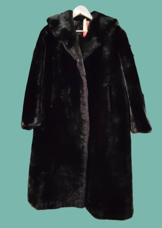 Vintage Γυναικεία, Φυσική Γούνα PETERS σε Μαύρο χρώμα (Large)