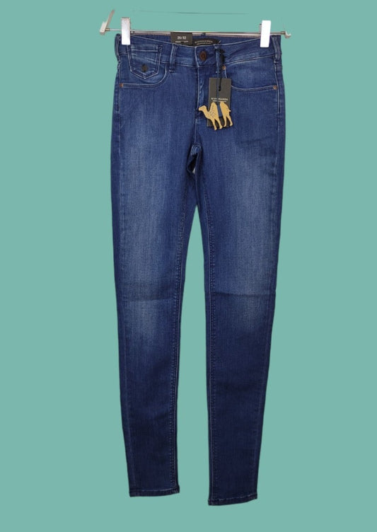 Stock, Γυναικείο, Ελαστικό Tζιν Παντελόνι SCOTCH & SODA Amsterdams Blauw σε Μπλε Χρώμα (XS-No 25/32)