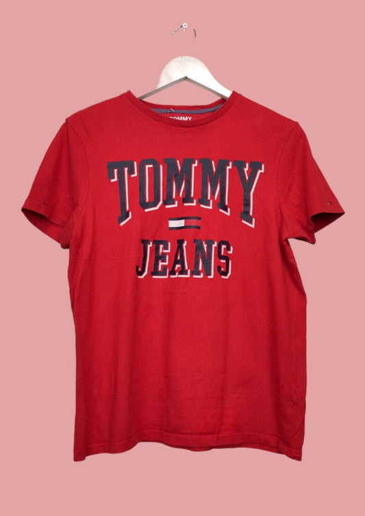Ανδρική Μπλούζα - T-Shirt TOMMY HILFIGER σε Κόκκινο Χρώμα (Small)