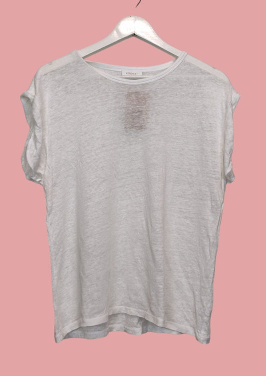 Γυναικεία, Κοντομάνικη Μπλούζα KOOKAΪ σε Λευκό χρώμα (M/L)