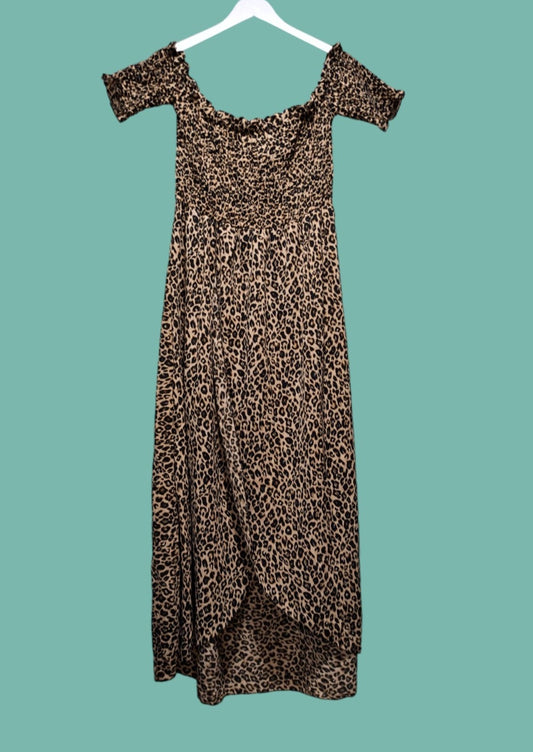 Stock, Animal Print, Maxi Φόρεμα BOOHOO σε Καφέ χρώμα (M/L)