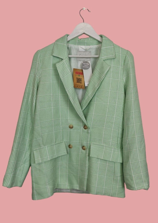 Stock, Πτι Καρό Γυναικείο Σακάκι GEORGE σε Ανοιχτό Πράσινο χρώμα (Small)