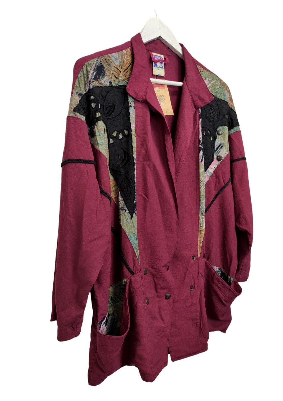 Vintage, Γυναικείο Σακάκι YESSICA σε Μελιτζανί χρώμα (Large)
