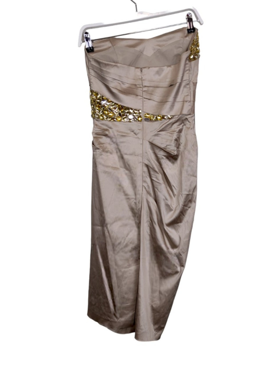 Αμπιγιέ, Strapless Φόρεμα ASOS με Σαπανιζέ χρώμα με Πέτρες (Small)