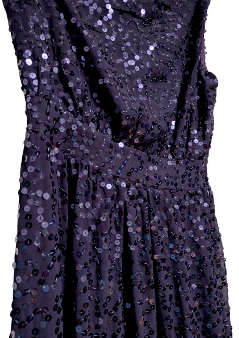 Αμπιγιέ, Maxi Φόρεμα με Παγιέτες ΒΟΟΗΟΟ OCCASION σε Μωβ-Μπλε χρώμα (Small)