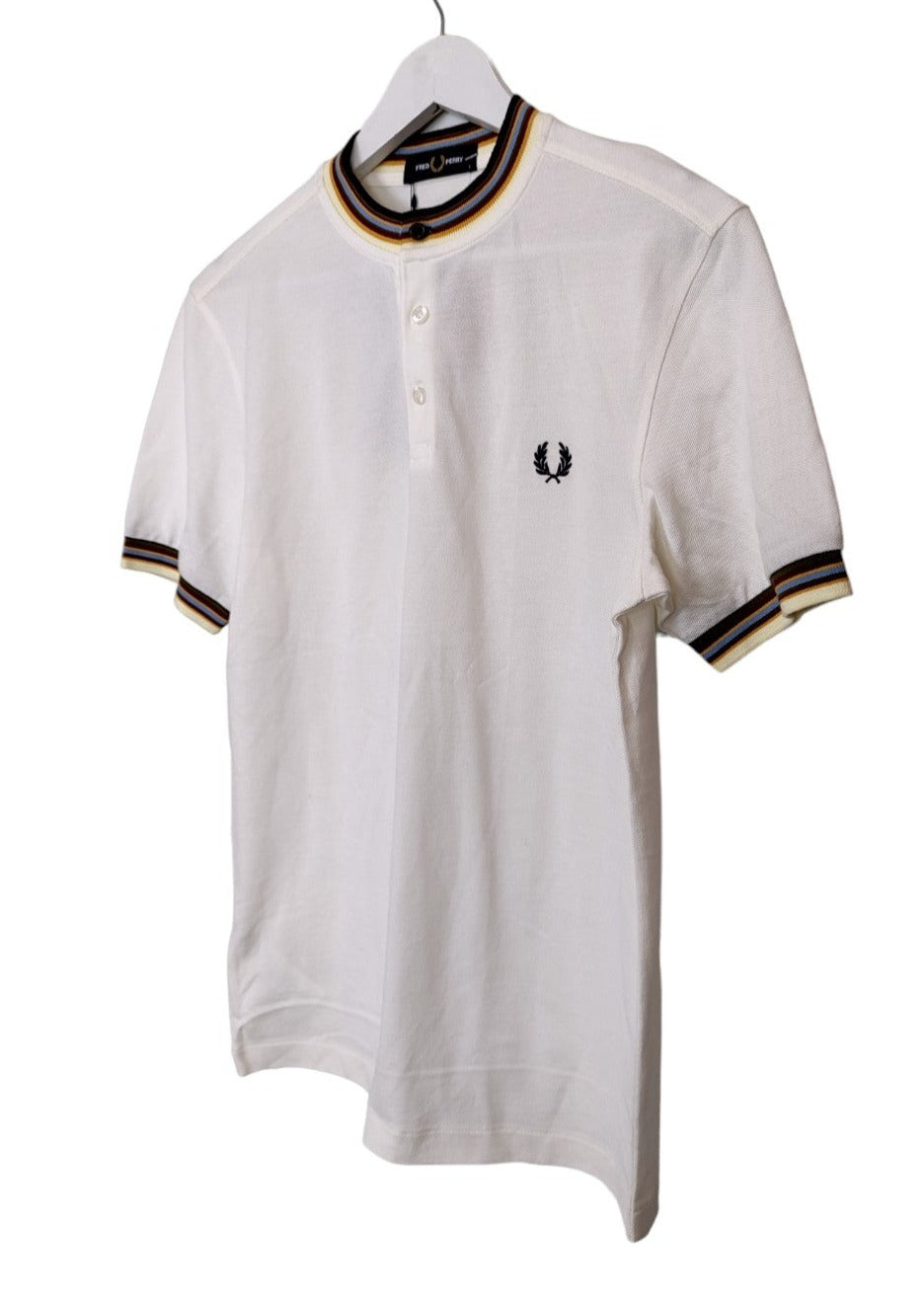 Stock, Ανδρική Μπλούζα - T-Shirt FRED PERRY σε Λευκό χρώμα  (Small)