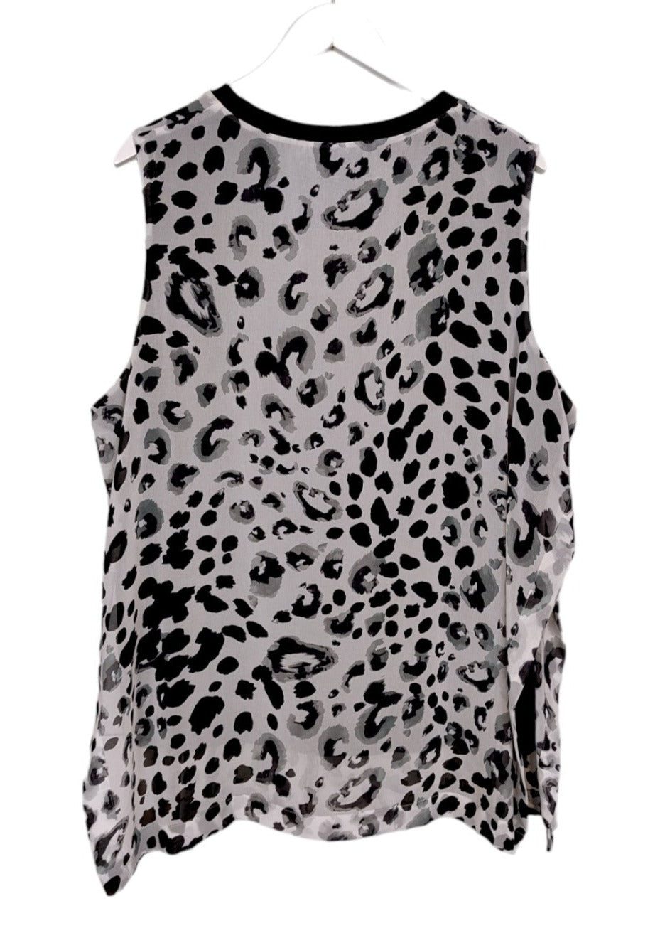 Stock, Αμάνικη Γυναικεία Μπλούζα M&S σε Aminal Print Μαύρο-Λευκό χρώμα (Large)