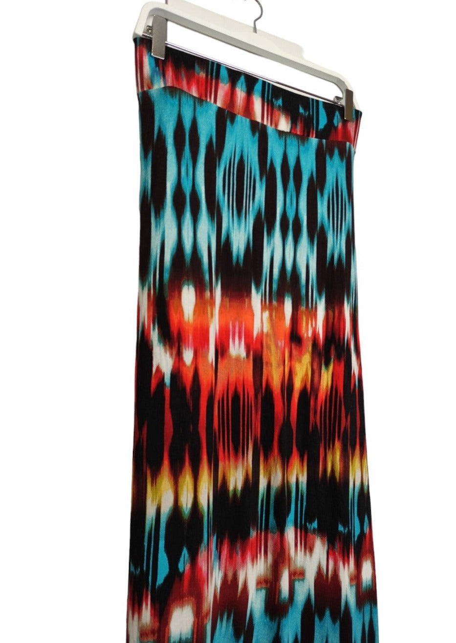 Εμπριμέ, Maxi Φούστα από Ραγιόν ANA με Έντονους χρωματισμούς (2XL)