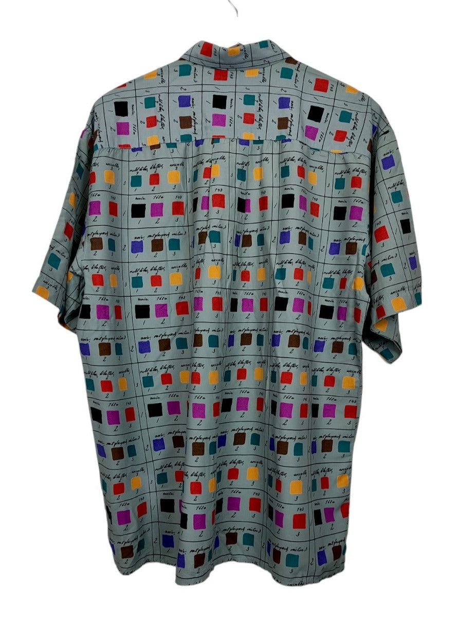 Vintage, Εμπριμέ Ανδρικό Πουκάμισο GOLFER'S σε Βεραμάν χρώμα (No 41/42 - Large)