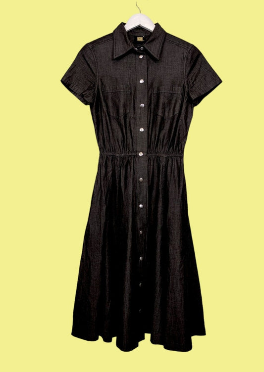 Κοντομάνικο, Τύπου Τζιν Φόρεμα/Σεμιζιέ MADELEINE σε Σκούρο Γκρι χρώμα (Small)