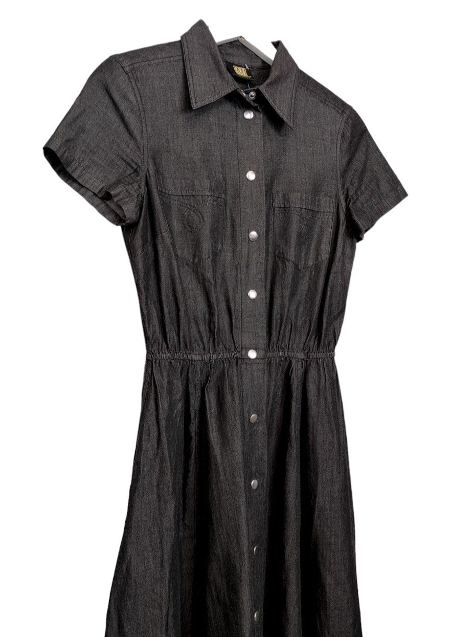 Κοντομάνικο, Τύπου Τζιν Φόρεμα/Σεμιζιέ MADELEINE σε Σκούρο Γκρι χρώμα (Small)