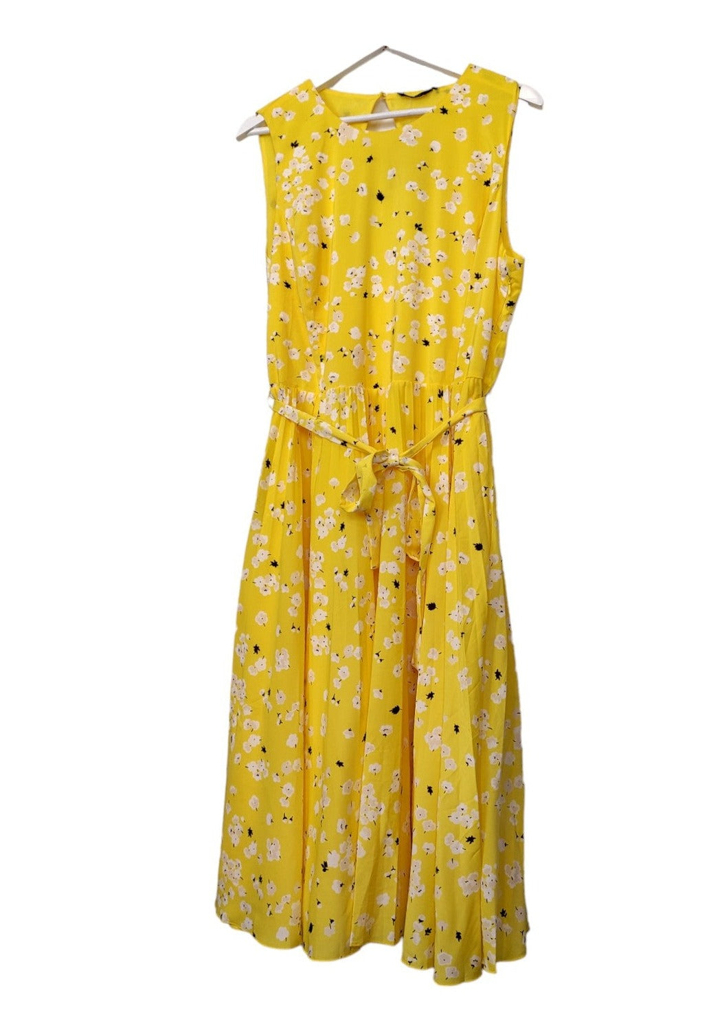 Φλοράλ, Αμάνικο, Φόρεμα YESSICA PREMIUM σε Κίτρινο Χρώμα (Large)