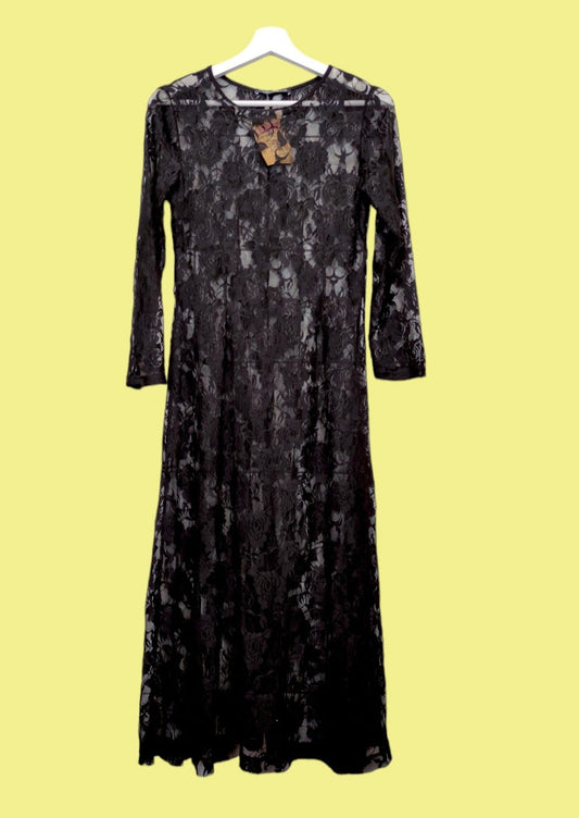 Maxi See Through Φόρεμα AWAMA σε Μαύρο χρώμα (Small)