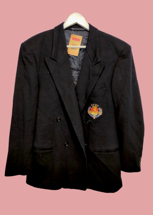 Premium Branded, Vintage, Μάλλινο Ανδρικό Σακάκι σε Μαύρο Χρώμα (M/L)