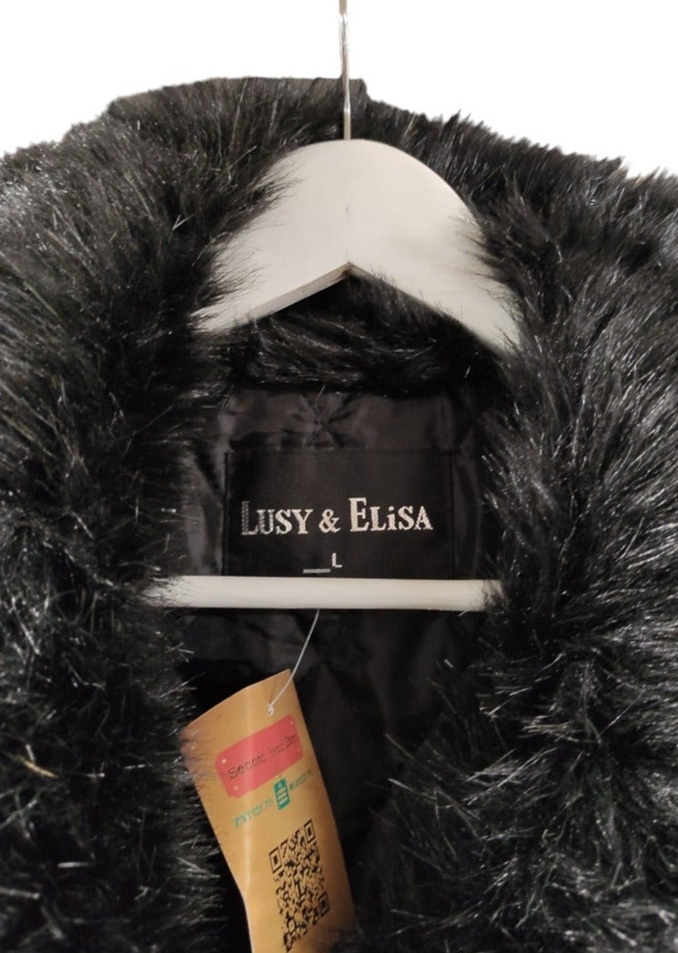 Vintage, Γυναικείο, Γούνινο Παλτό LUSY & ELISA σε Μαύρο χρώμα (S/M)