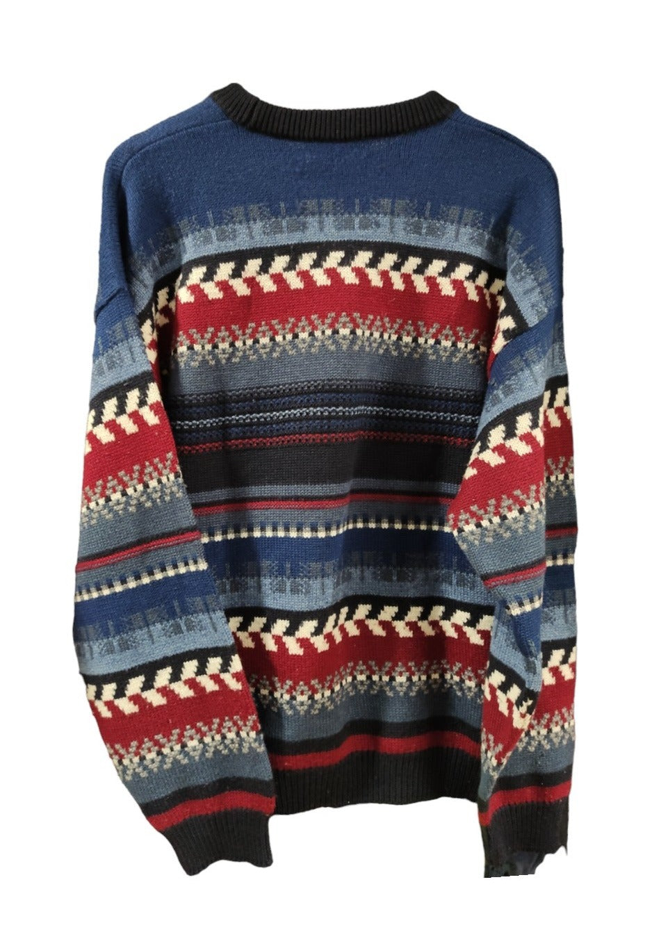 Vintage, Πλεκτή Ανδρική Μπλούζα/Πουλόβερ IL GRANCHIO σε Μπλε-Βυσσινί χρώματα (Large)