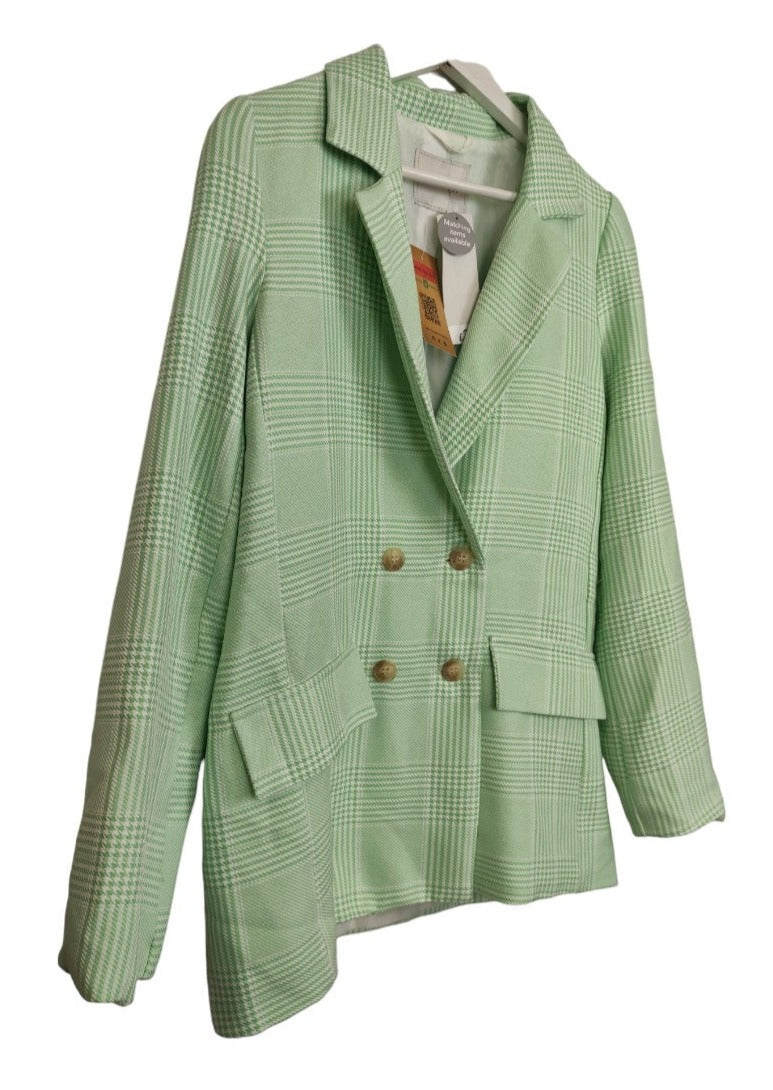 Stock, Πτι Καρό Γυναικείο Σακάκι GEORGE σε Ανοιχτό Πράσινο χρώμα (Small)