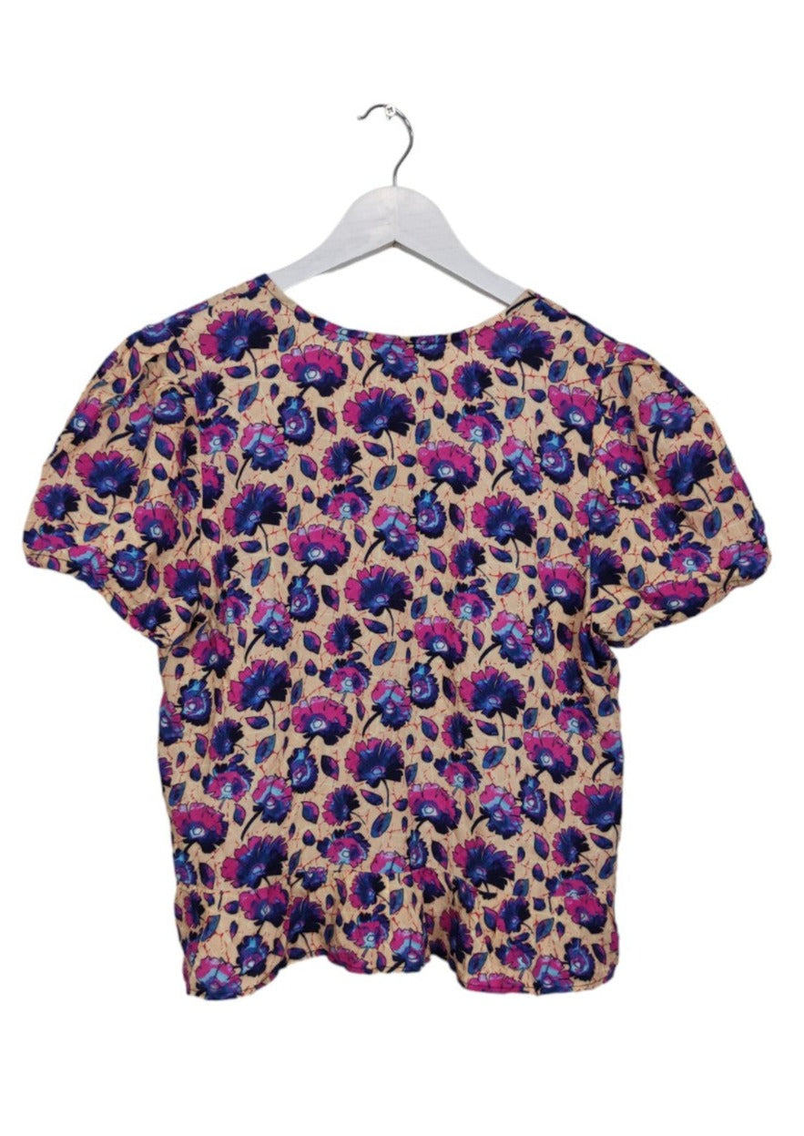 Εμπριμέ, Γυναικεία Μπλούζα MORGAN σε Nude-Μπλε-Μωβ χρώματα (Medium)