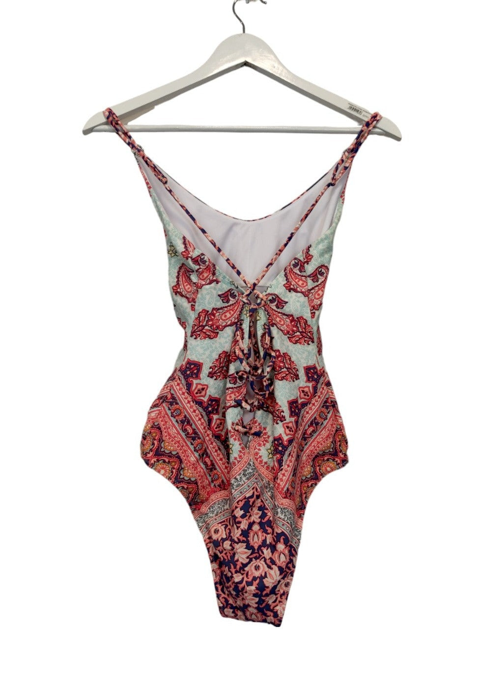 Λαχούρ, Ολόσωμο Γυναικείο Μαγιό σε Off Κόκκινο - Βεραμάν χρώμα (Small)