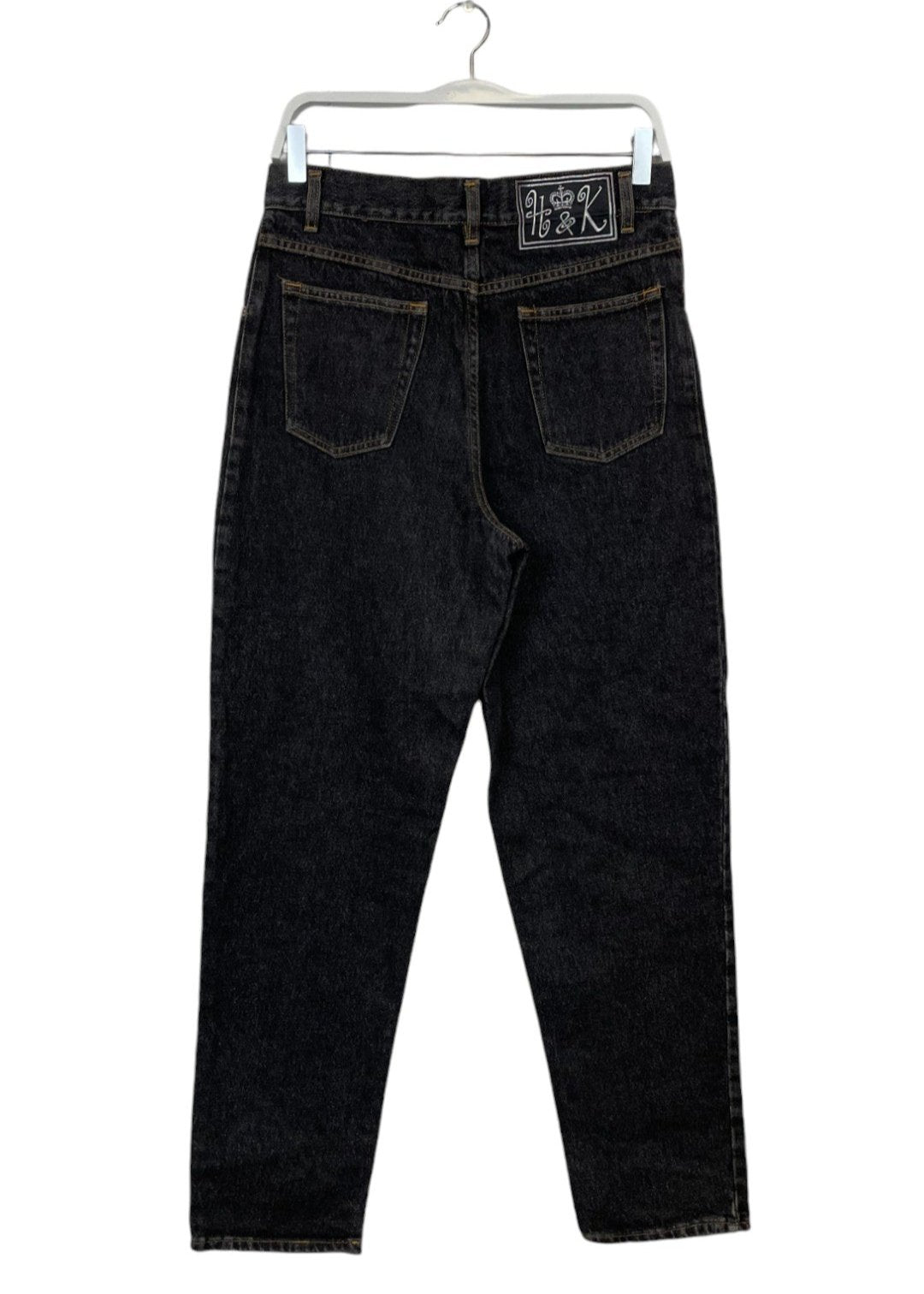 Vintage, Mom Style, Γυναικείο Τζιν Παντελόνι H&K σε Σκούρο Γκρι Denim (S/M)
