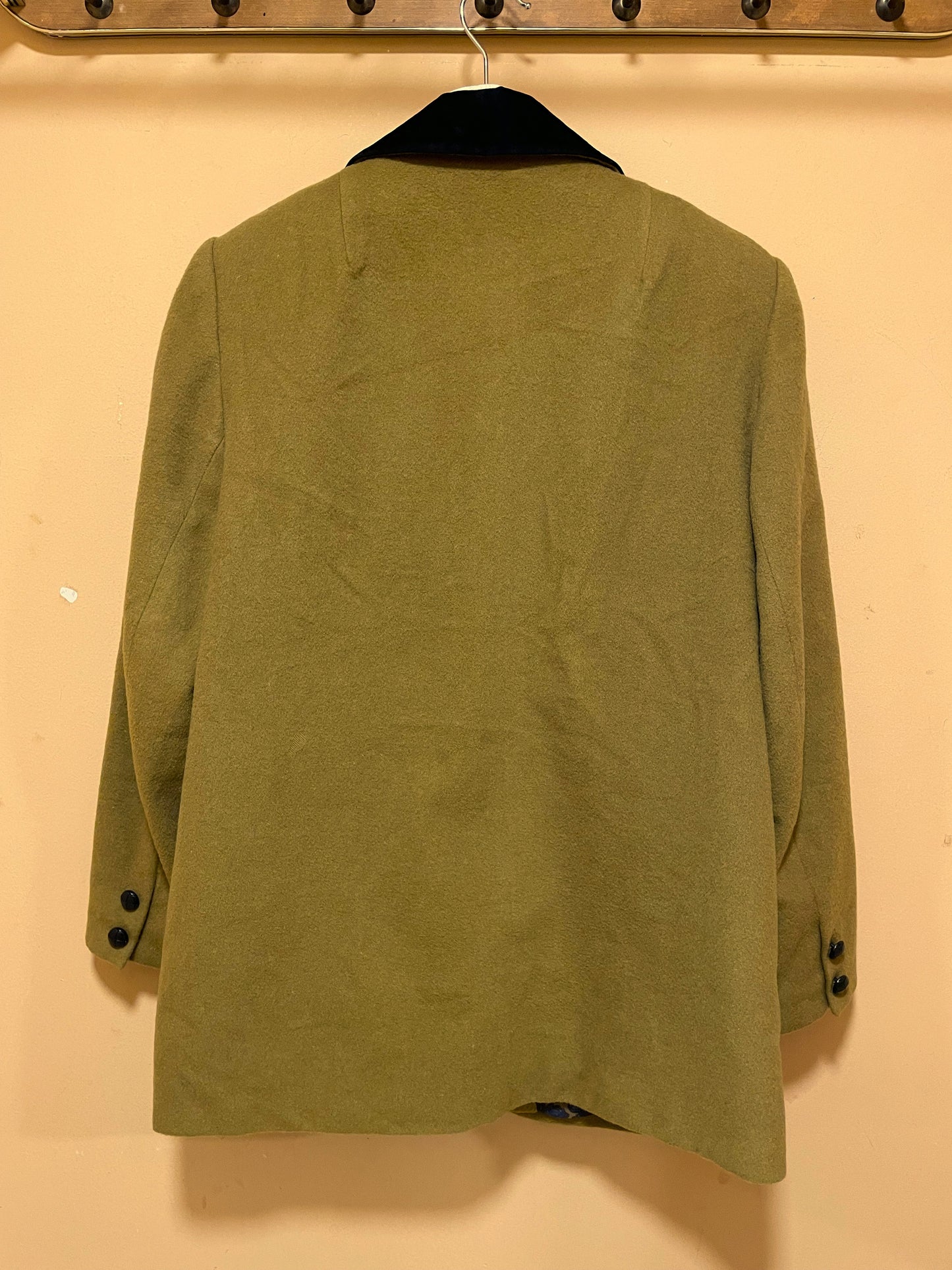 Woolen Blended, Vintage Γυναικείο Σακάκι σε Λαδί χρώμα (Άνετο Medium-40)