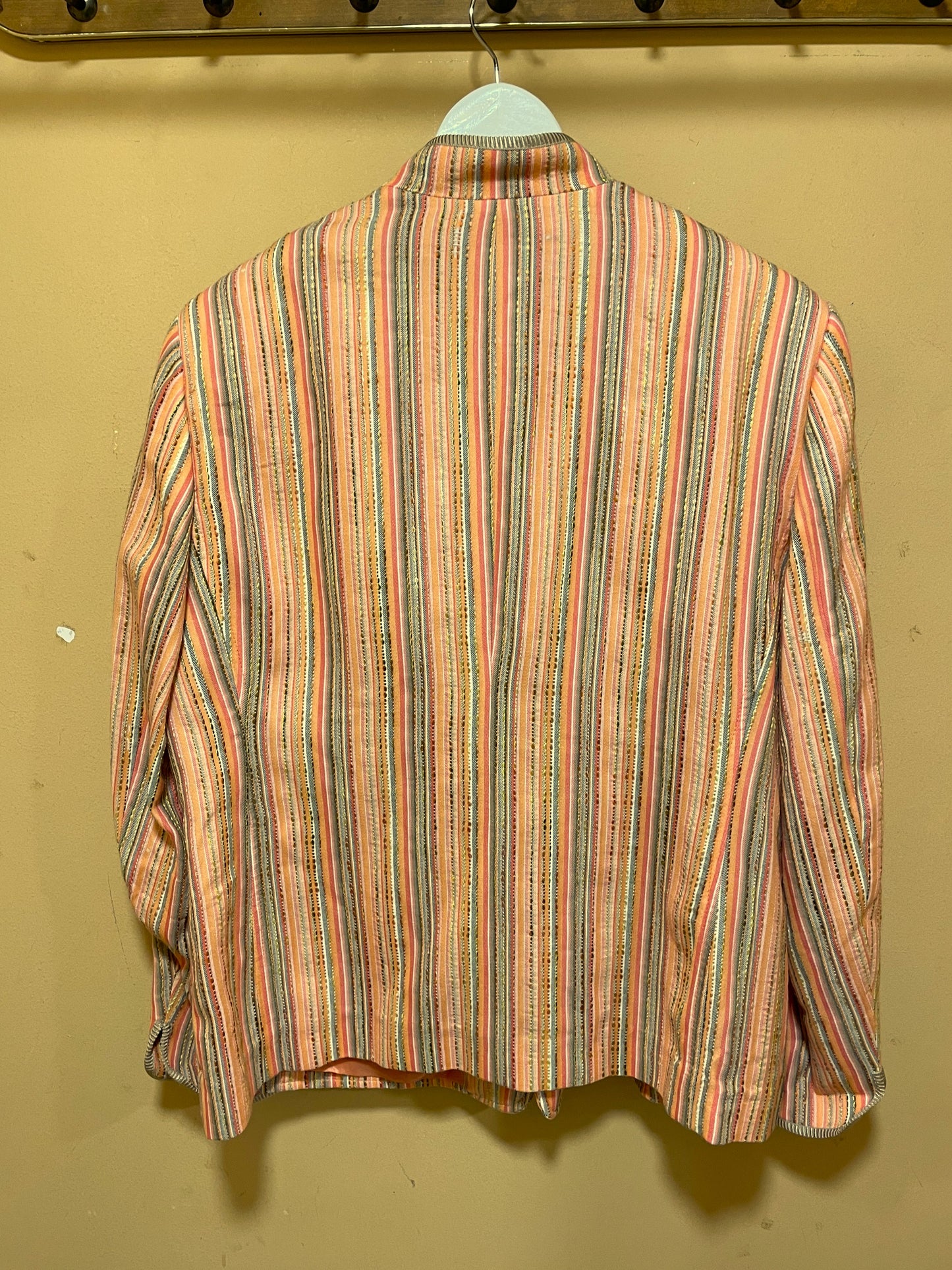 Γυναικείο Σακάκι DELMOD από Βαμβάκι και Μαλλί σε Ροδακινί χρώμα (XL)