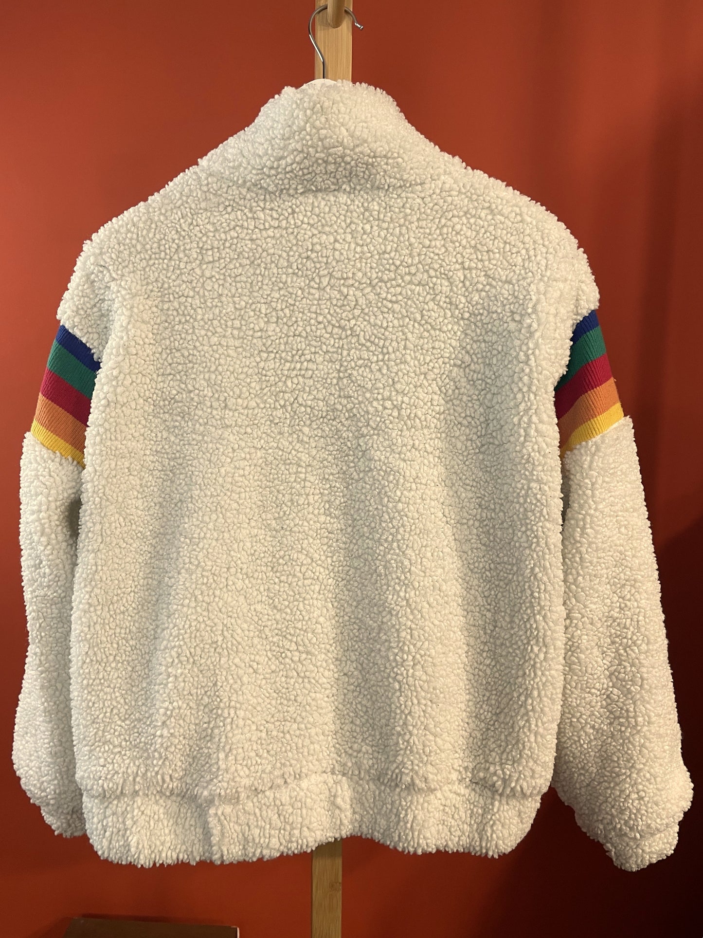 Vintage, Μπουκλέ Γυναικείο Τζάκετ ADIDAS σε Σπασμένο Λευκό χρώμα (Άνετο M)