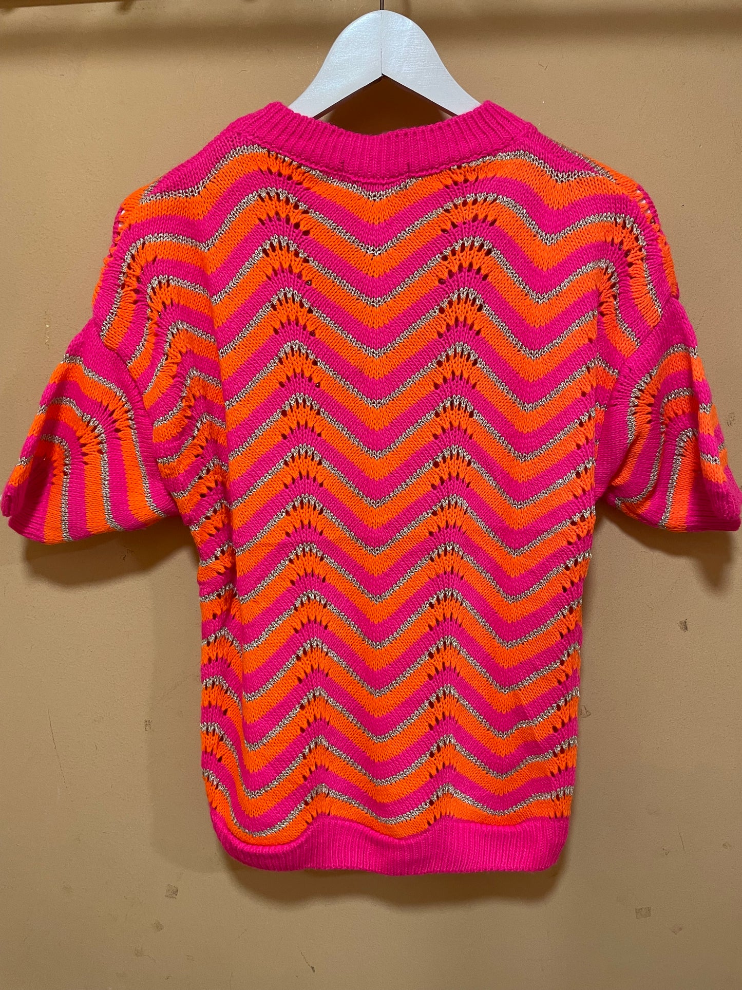 Vintage Γυναικεία Πλεκτή Μπλούζα FASHION MUSTHAVES σε Φλούο χρώματα (Άνετο M-L)