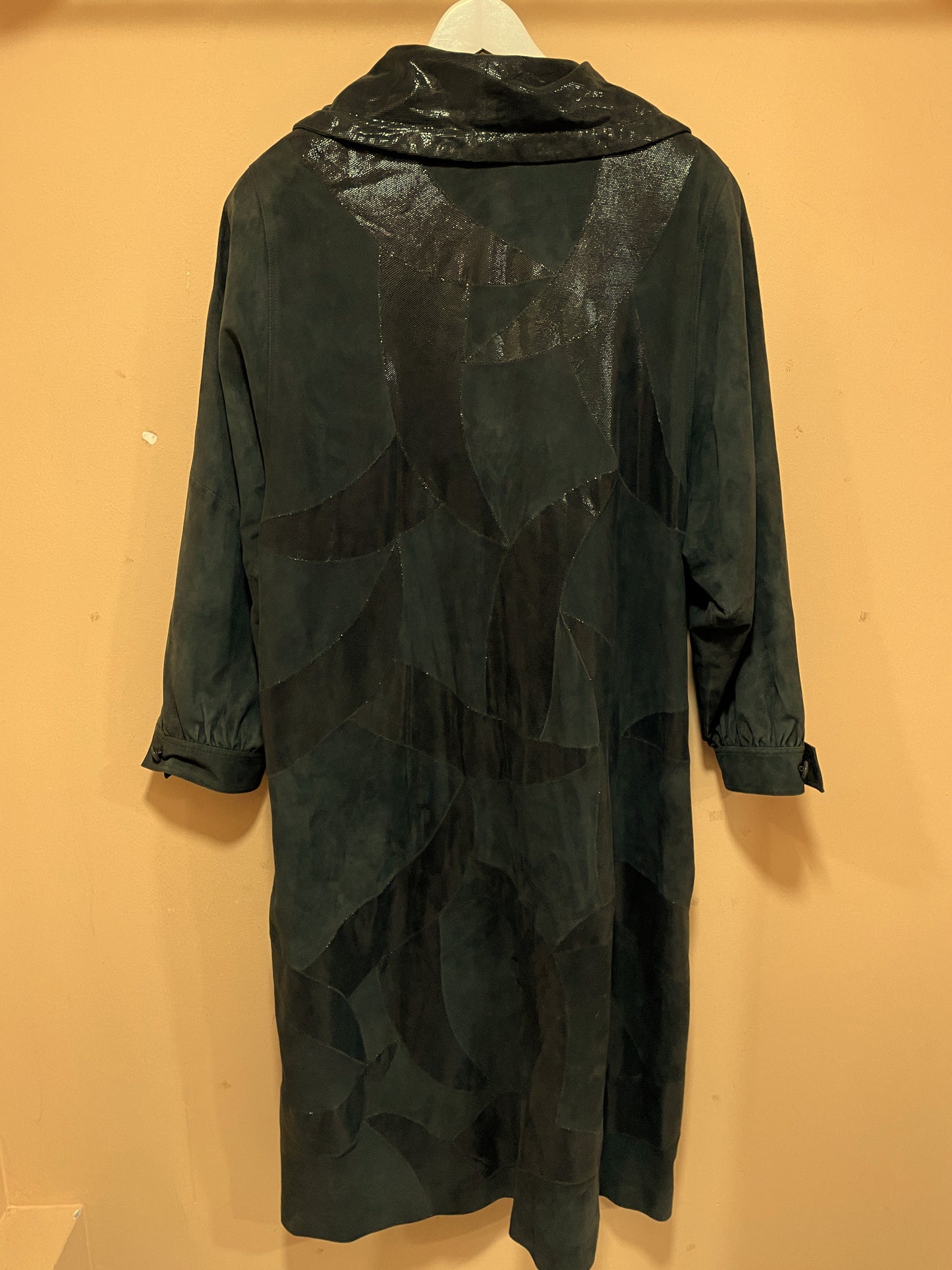 Vintage, Δερμάτινο / Σουέτ Γυναικείο Παλτό σε Χακί χρώμα (XL)