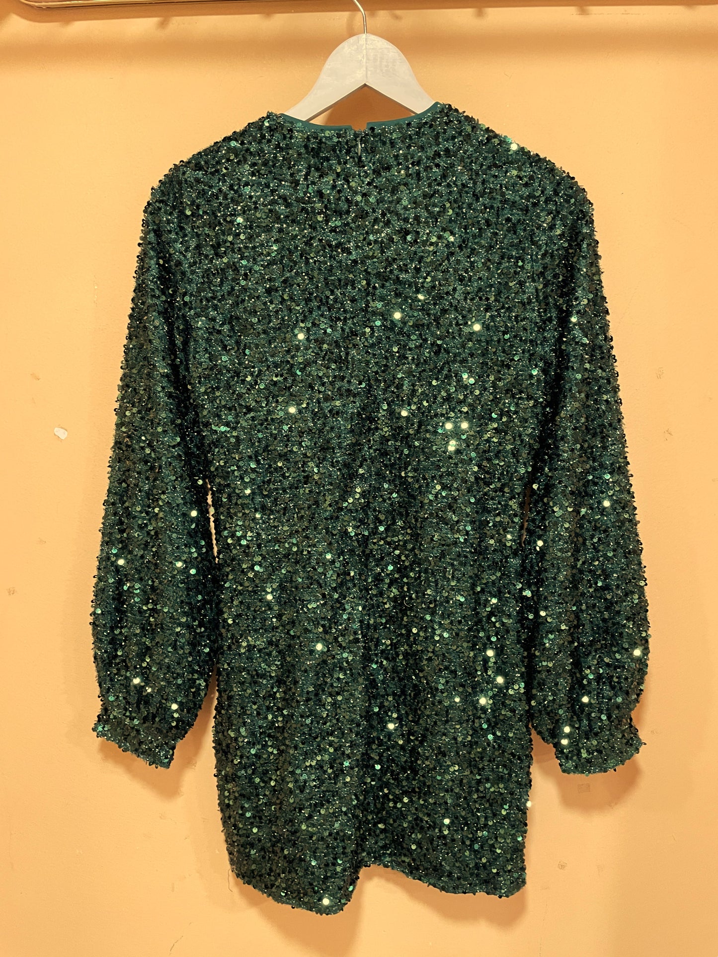 Αμπιγιέ Φόρεμα με Παγιέτες BOOHOO σε Σμαραγδί χρώμα (S/M)