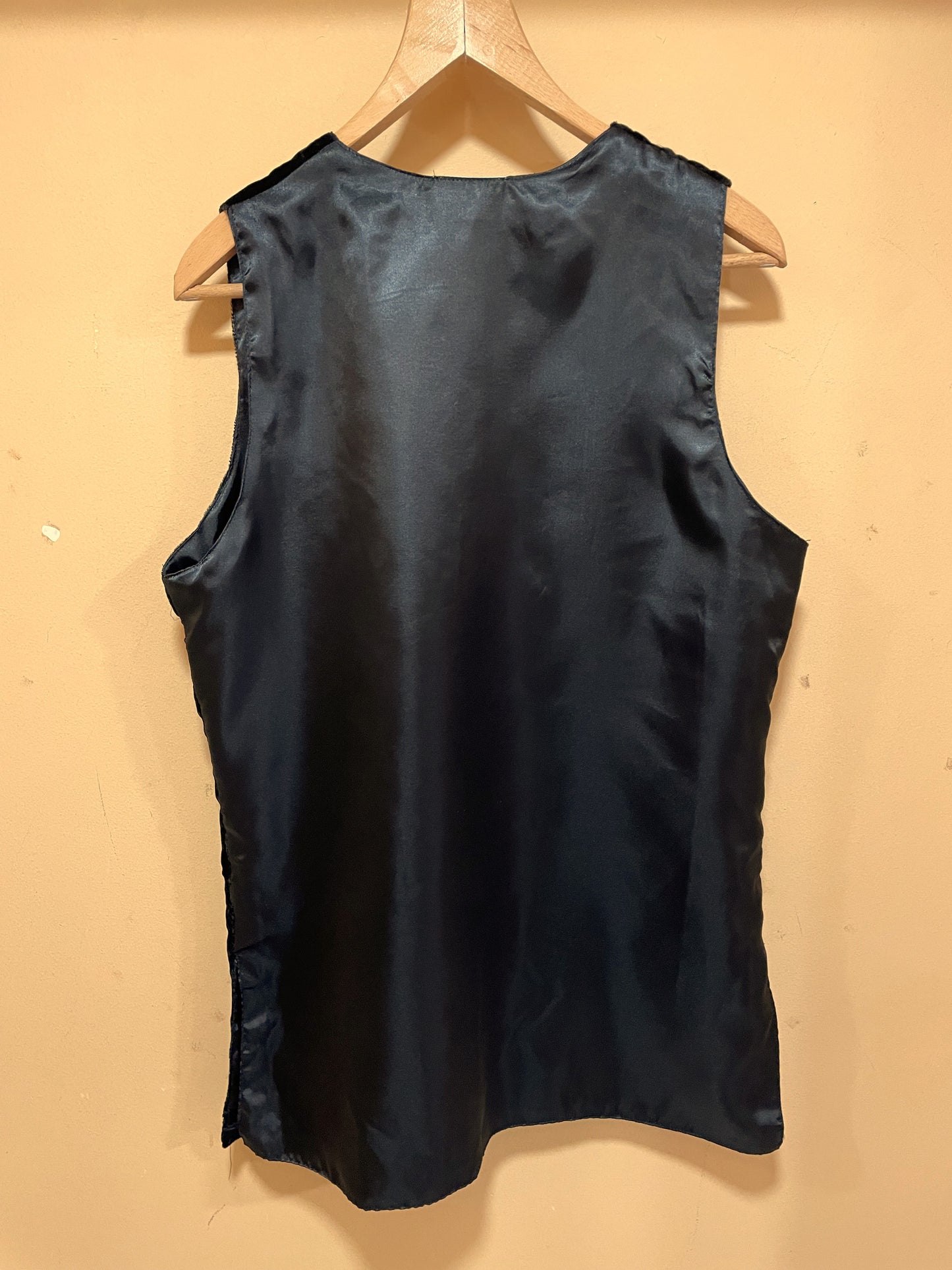 Vintage, Βελούδινο Γυναικείο Γιλέκο MISS JOY σε Μαύρο χρώμα (Large)