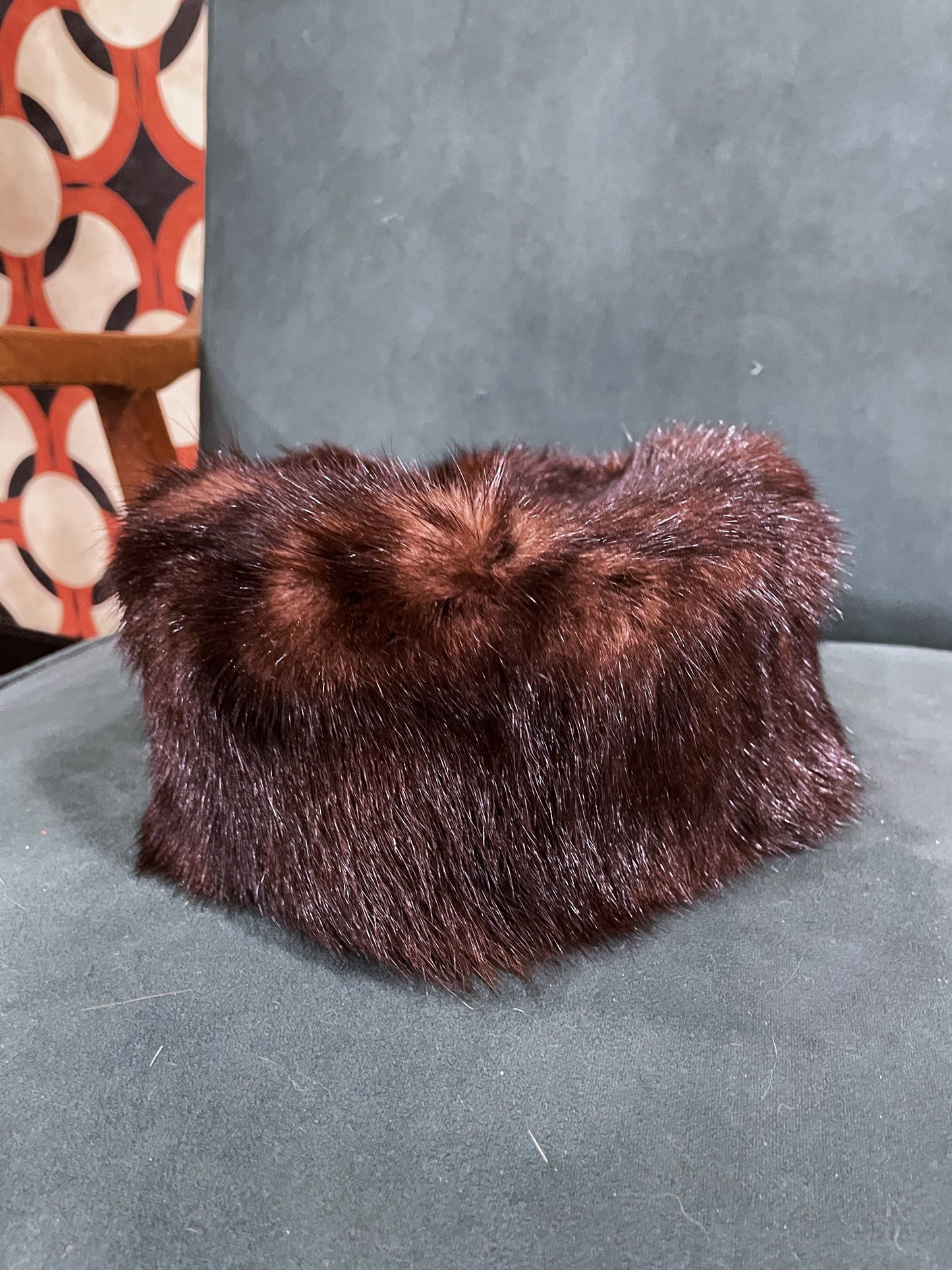 Vintage Καπέλο από Φυσική Γούνα σε Καφέ Χρώμα