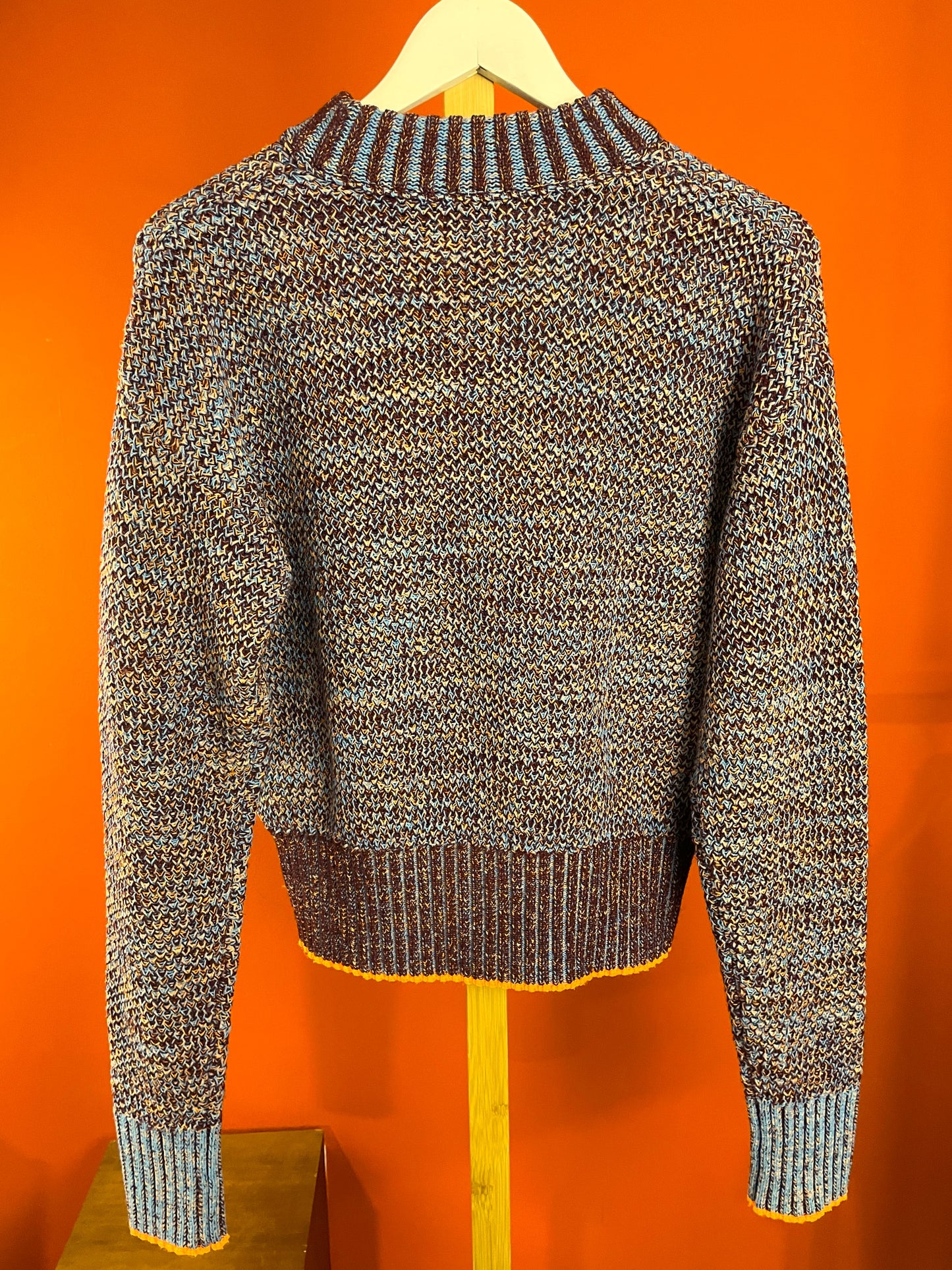 Victoria Bechkam's, Γυναικεία Πλεκτή Μπλούζα/ Πουλόβερ από Μαλλί και Βαμβάκι σε Ζεστά χρώματα (Άνετο S))