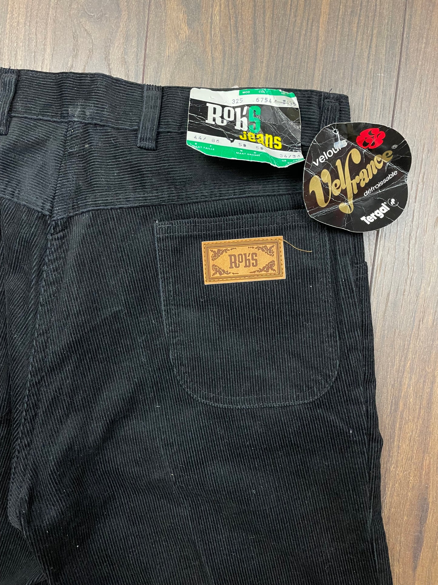 Stock, Κοτλέ Γυναικείο Παντελόνι ROB'S JEANS σε Μαύρο χρώμα (Medium)