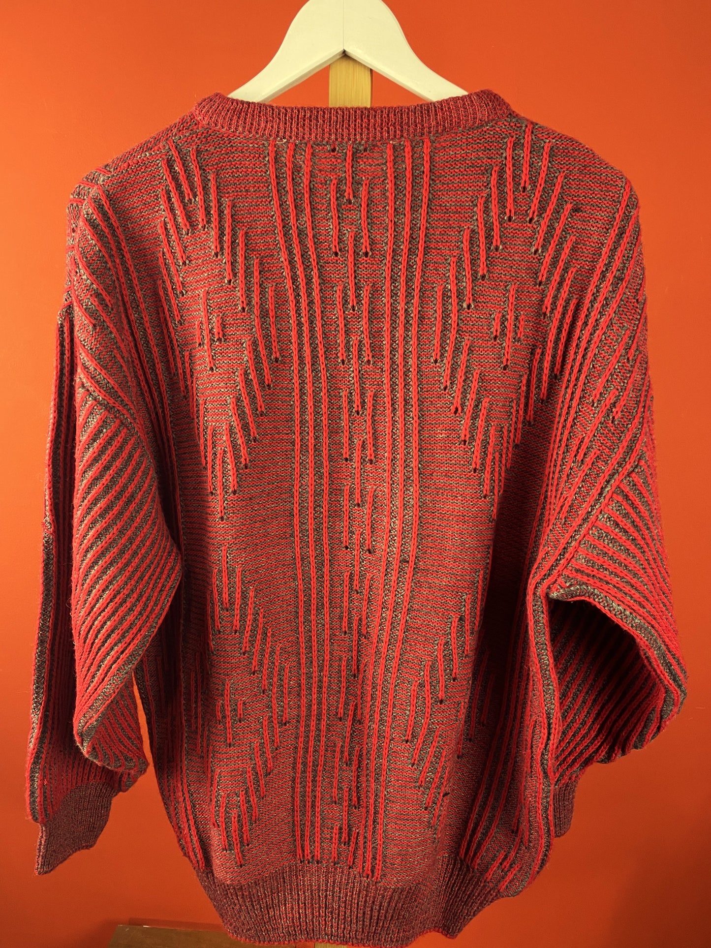 Unisex, Vintage Πλεκτή Μπλούζα / Πουλόβερ JOEY FRESCO σε Κεραμιδί χρώμα (Γυναίκα : XL / Ανδρικό L)