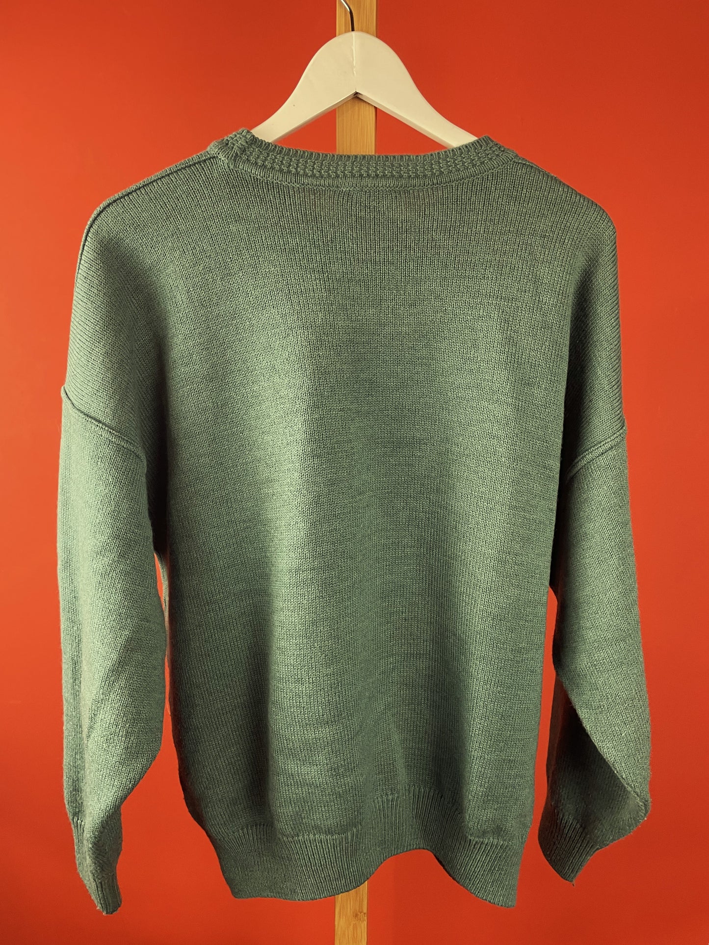 Vintage, Πλεκτή Ανδρική Μπλούζα / Πουλόβερ BAFFO σε Dirty Βεραμάν (Large)