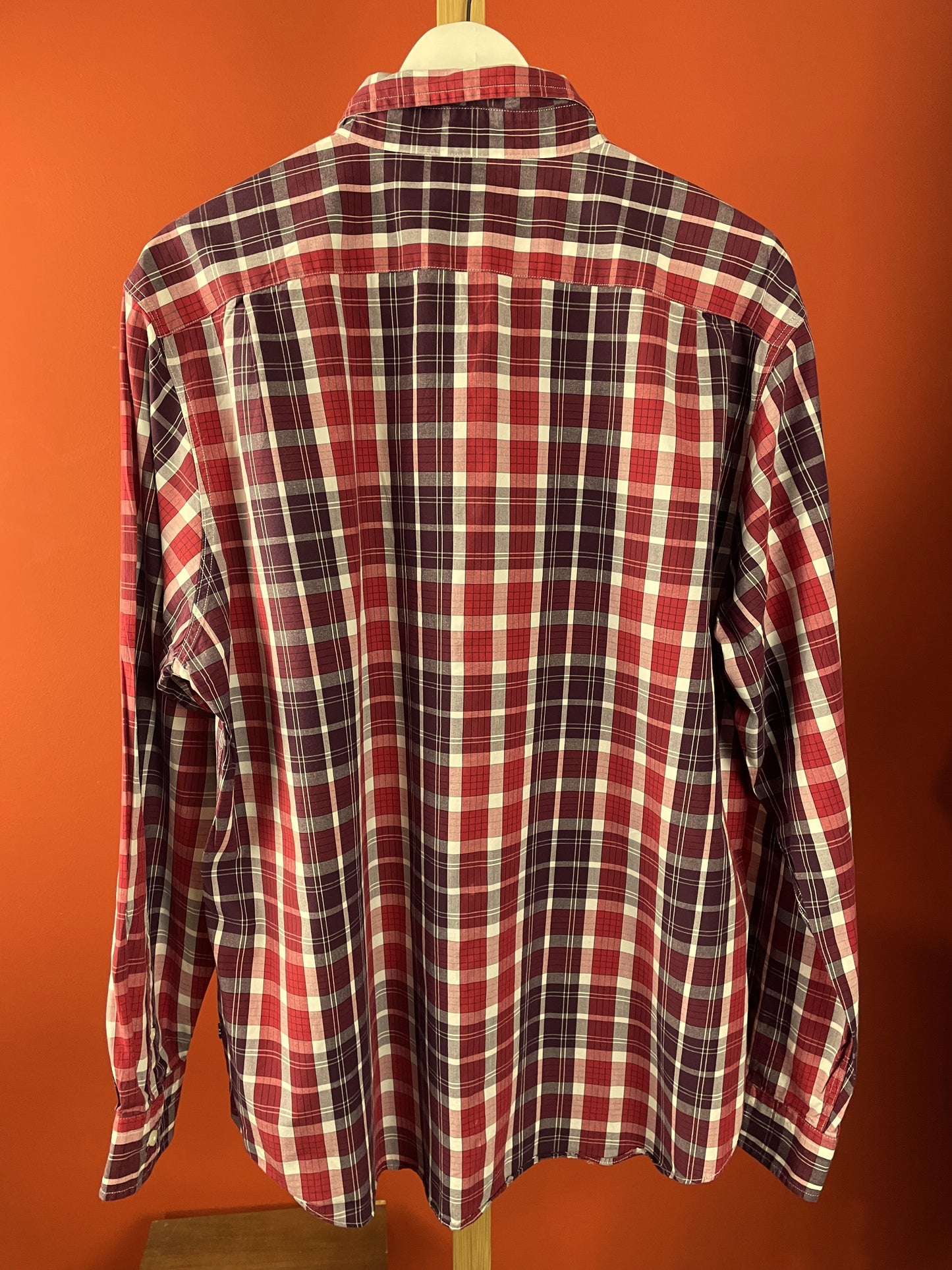 Καρό, Ανδρικό Πουκάμισο NAUTICA σε Κόκκινα χρώματα (XL)