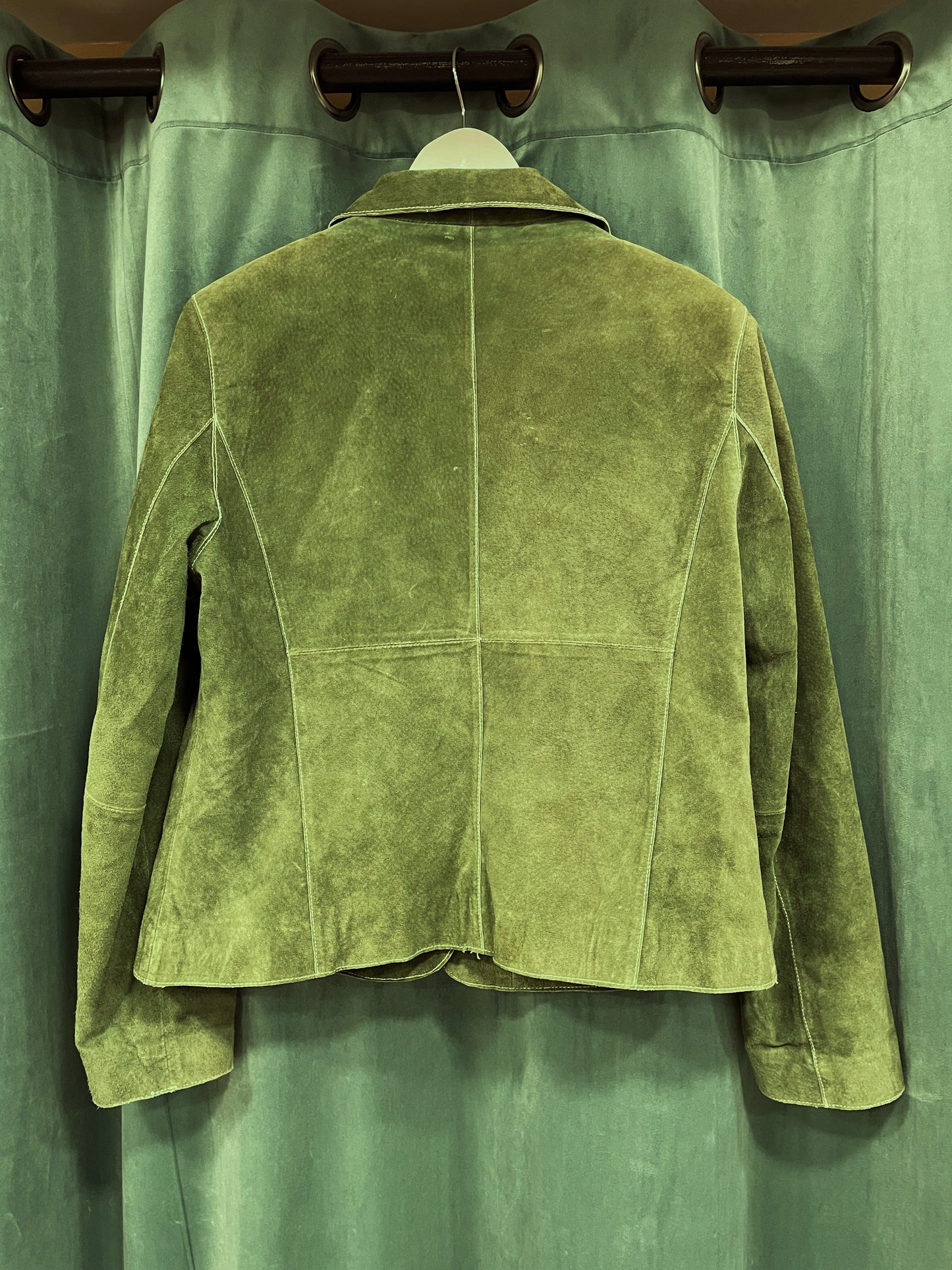 Vintage, Δερμάτινο Γυναικείο Τζάκετ / Σακάκι PΠΟ STREETWEAR σε Χακί χρώμα (Άνετο Medium)