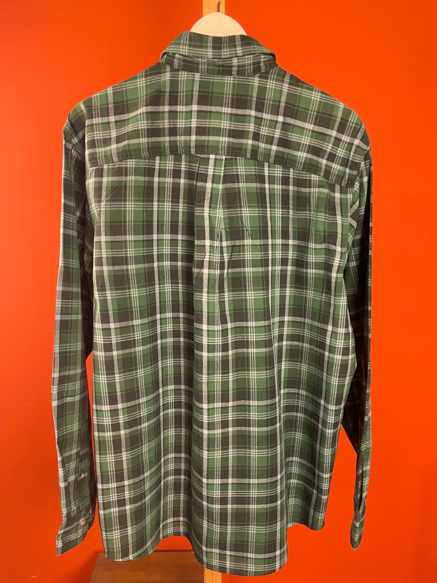 Καρό Ανδρικό Πουκάμισο WRANGLER σε Πράσινο χρώμα (L - Άνετη γραμμή)