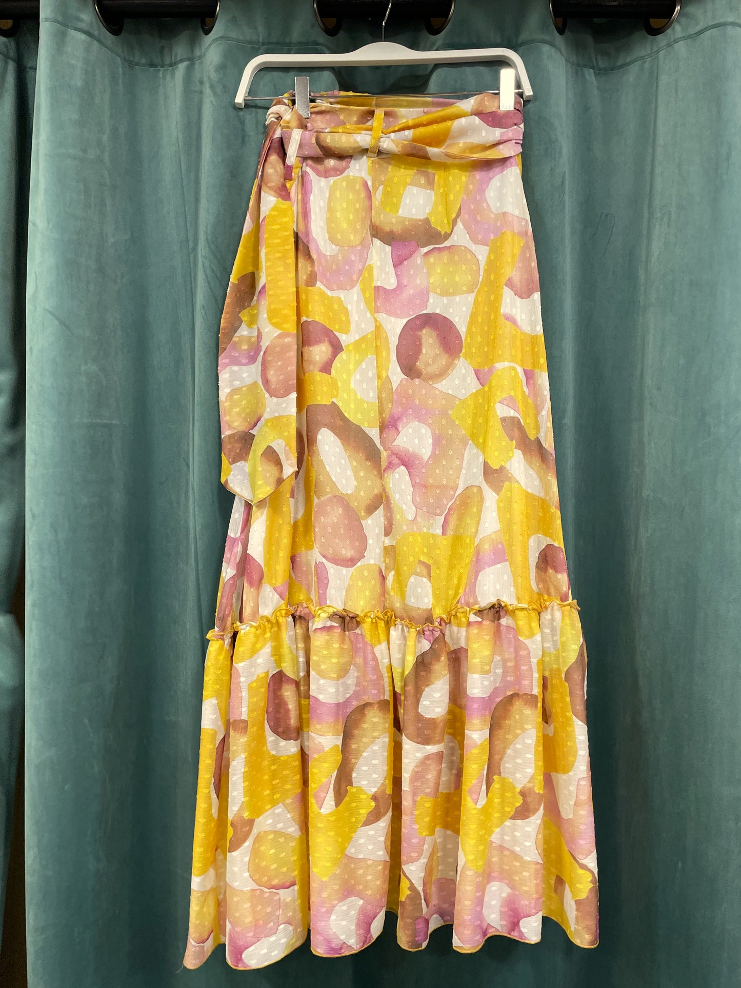 Stock, Εμπριμέ, Maxi Φούστα / Φάκελος LYNNE σε Κίτρινα - καφέ χρώματα (No 38 - M)