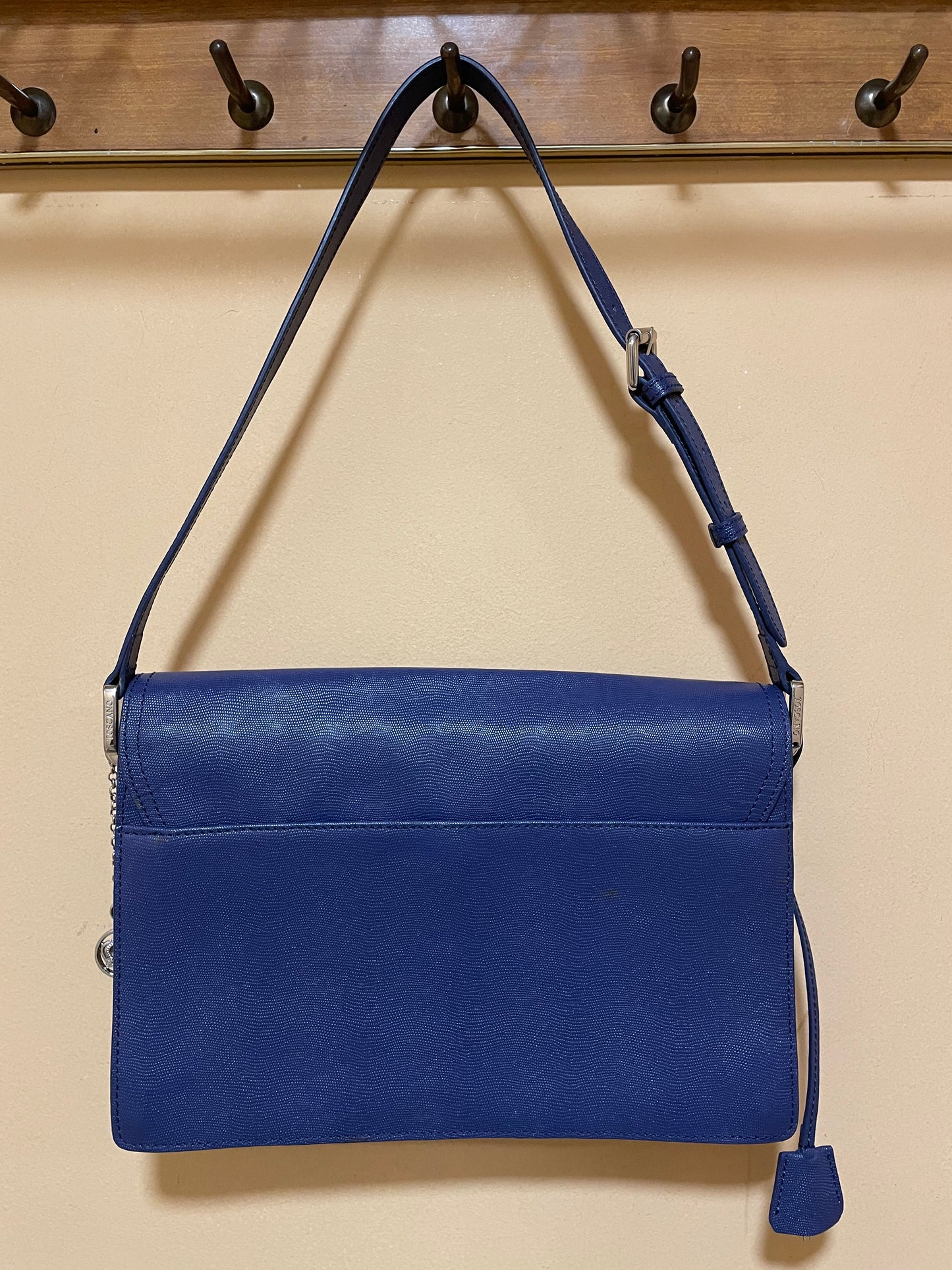 Stock, Ιταλική, Γυναικεία Τσάντα Ώμου TOSCANO Italy - TS360012 22-2 σε Μπλε / Μωβ χρώμα