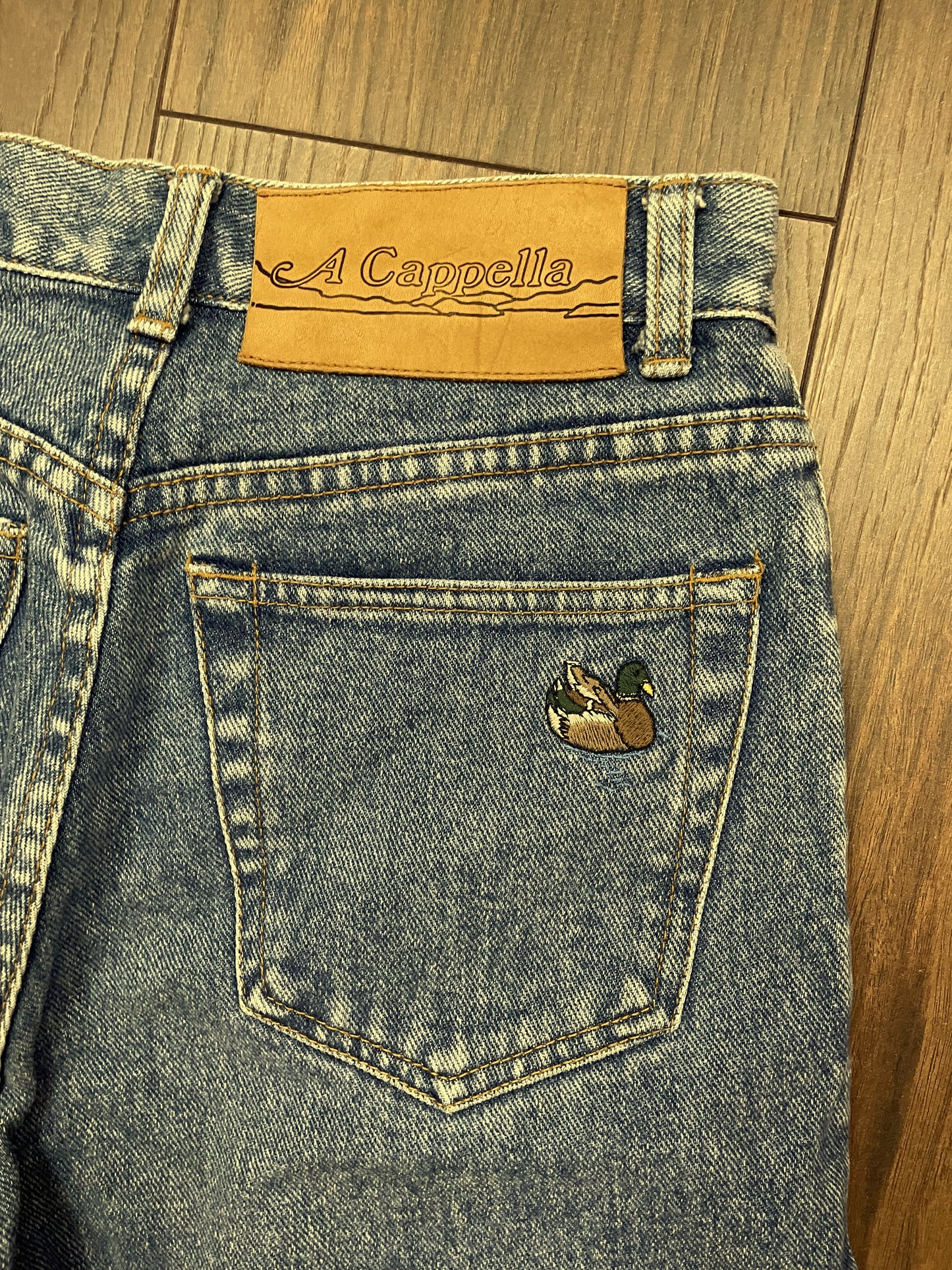 Vintage, Γυναικείο Τζιν Παντελόνι A CAPPELLA σε Σιέλ Denim (Small)