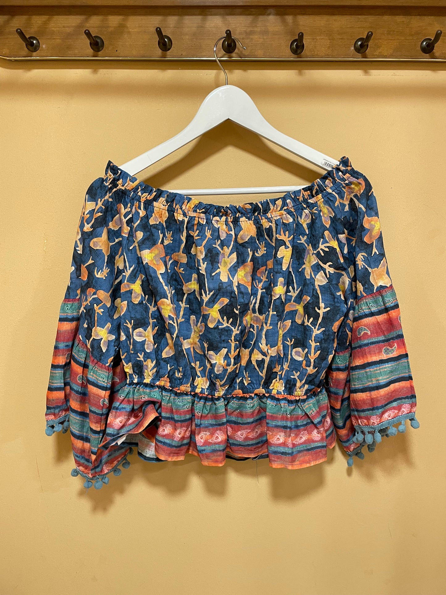 Stock, Ιταλική, Γυναικεία Μπλούζα / Τοπ DE ROYAL με Σούρες σε Παστέλ χρώματα (Medium)