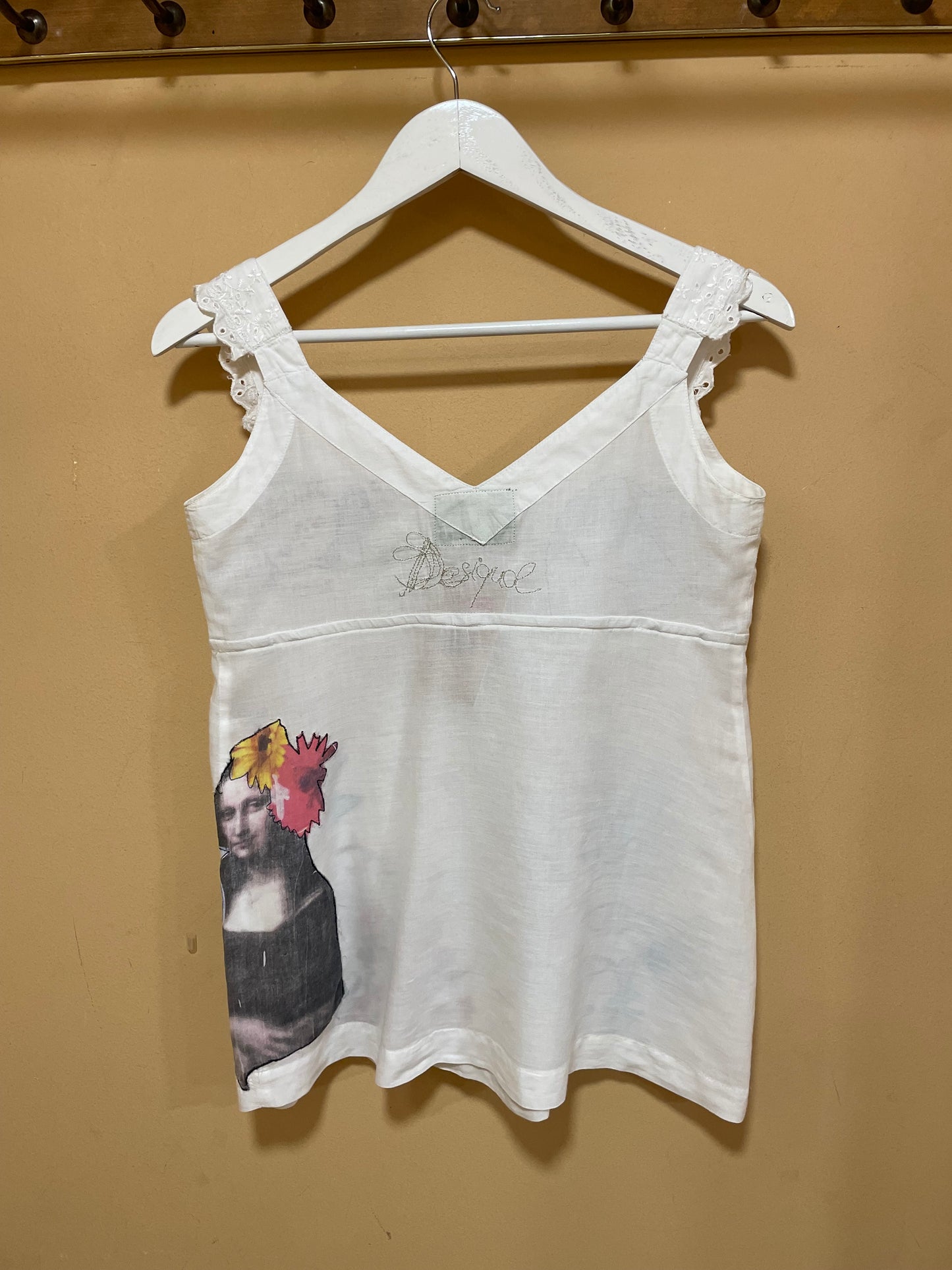 Καλοκαιρινή Γυναικεία Μπλούζα DESIGUAL σε Λευκό χρώμα (Small)