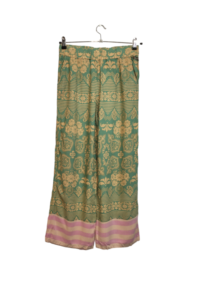 Εμπριμέ Γυναικεία Παντελόνα MATILDA JONE σε Ανοιχτό Βεραμάν Χρώμα (Small)