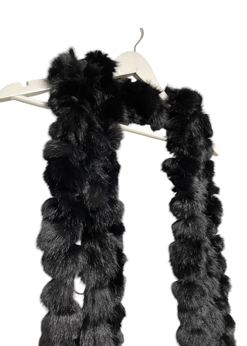 Γυναικείο Γούνινο Κασκόλ σε Μαύρο χρώμα