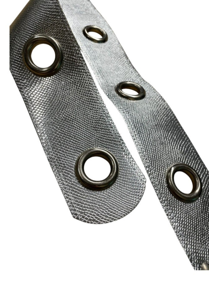 Γυναικεία Ζώνη Δερματίνης σε Ασημί χρώμα